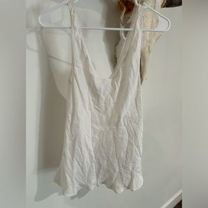 Frame denim white silk tank top S